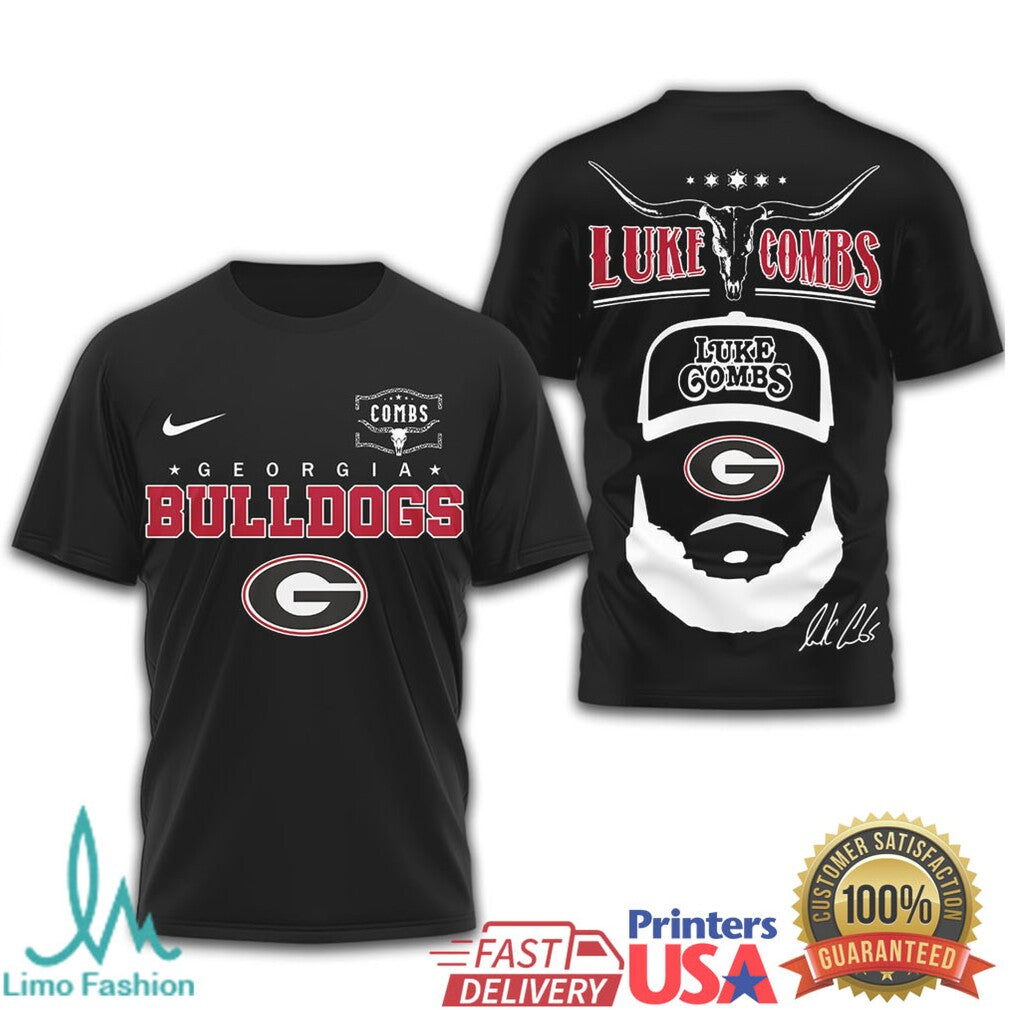 Luke Combs x Georgia Bulldogs NCAA Football Fan T Shirt - Limotees LLC
