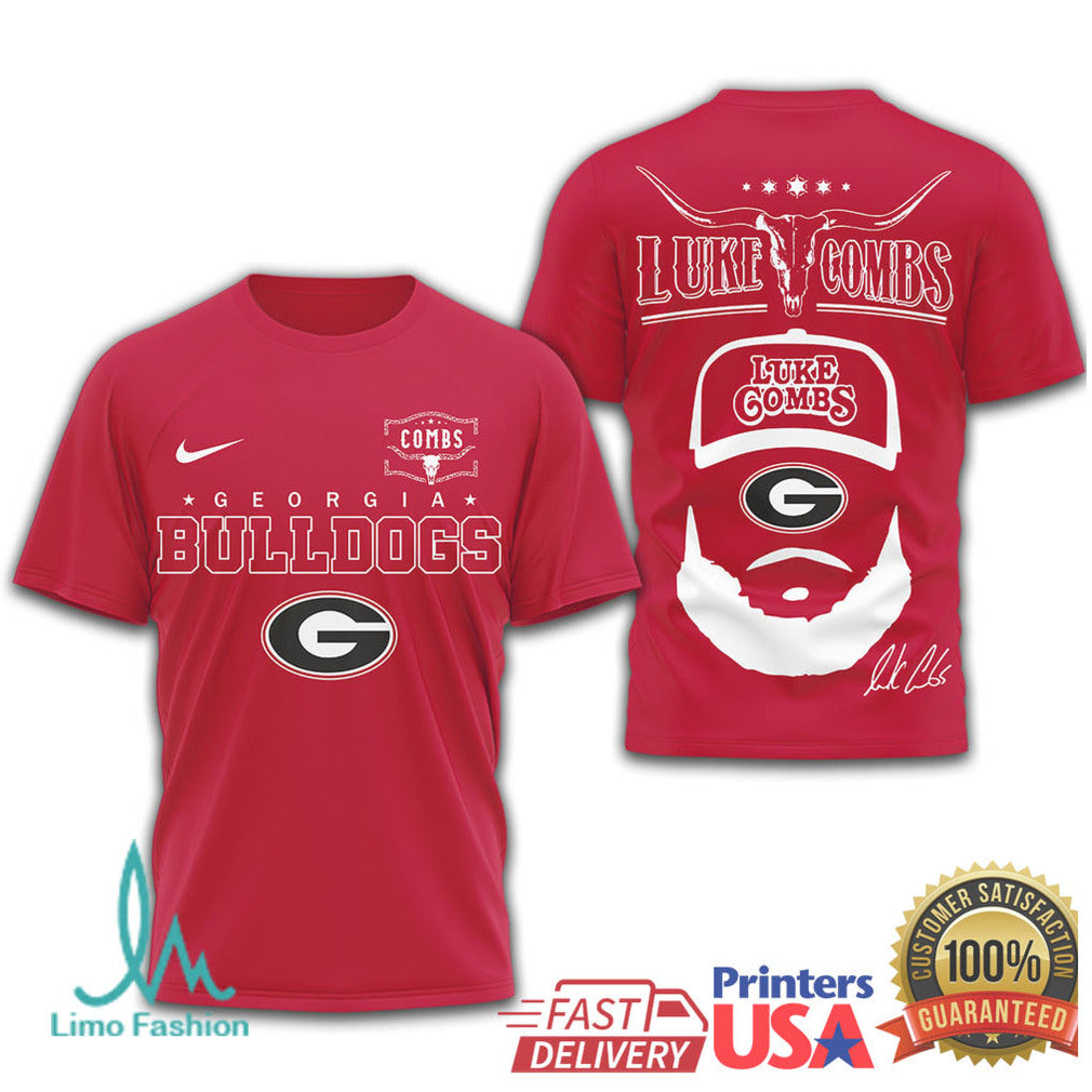 Luke Combs x Georgia Bulldogs NCAA Football Fan T Shirt - Limotees LLC