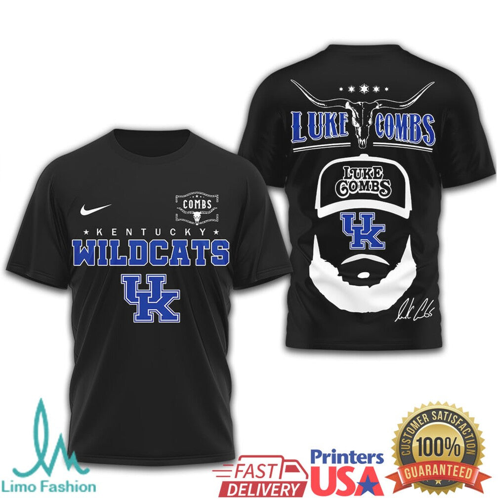 Luke Combs x Kentucky Wildcats NCAA Football Fan T Shirt - Limotees LLC
