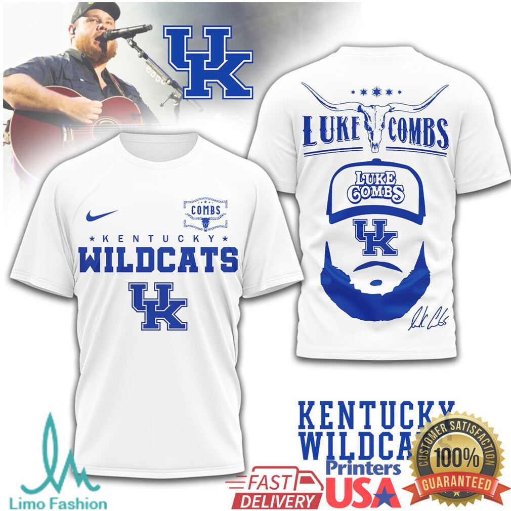 Luke Combs x Kentucky Wildcats NCAA Football Fan T Shirt - Limotees LLC