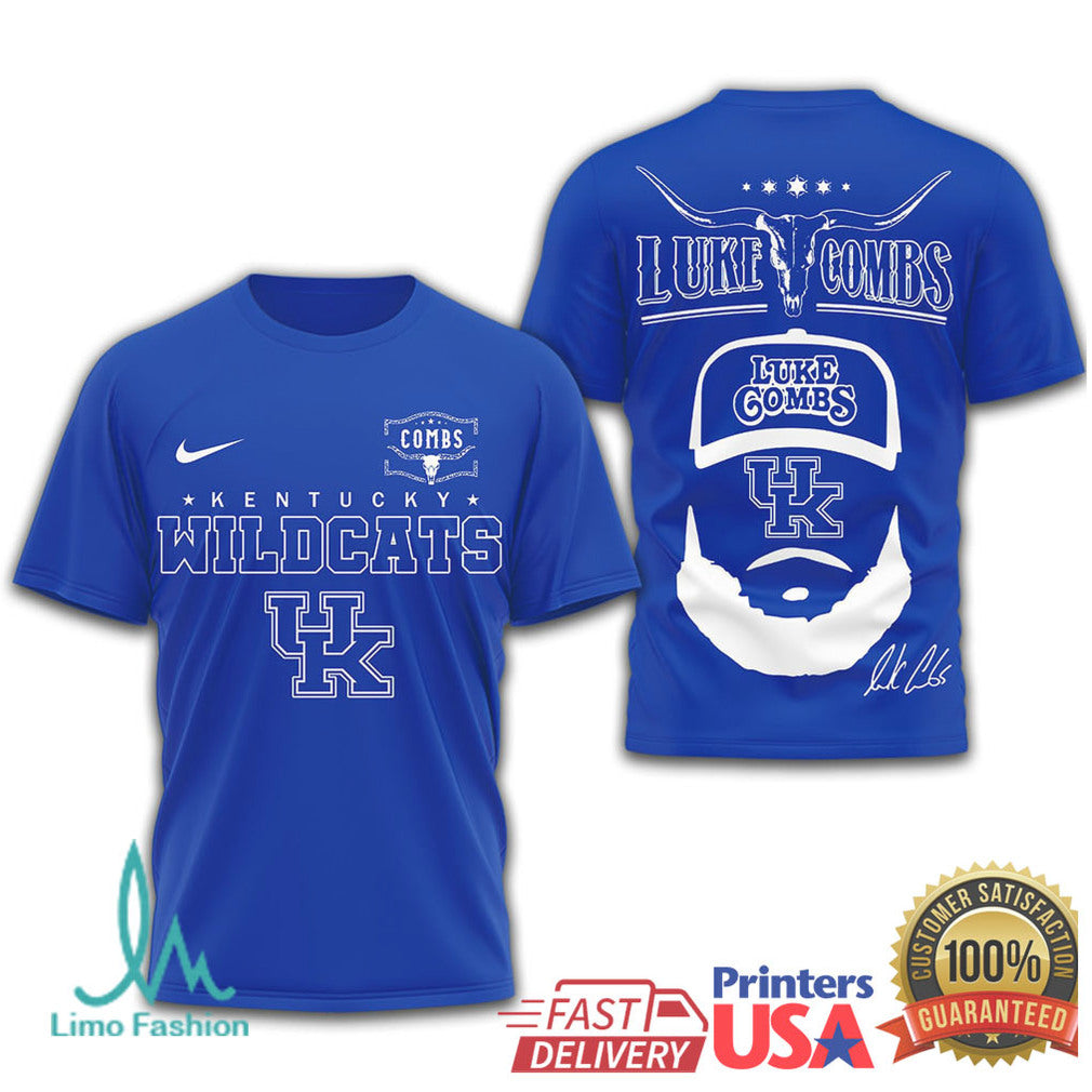 Luke Combs x Kentucky Wildcats NCAA Football Fan T Shirt - Limotees LLC