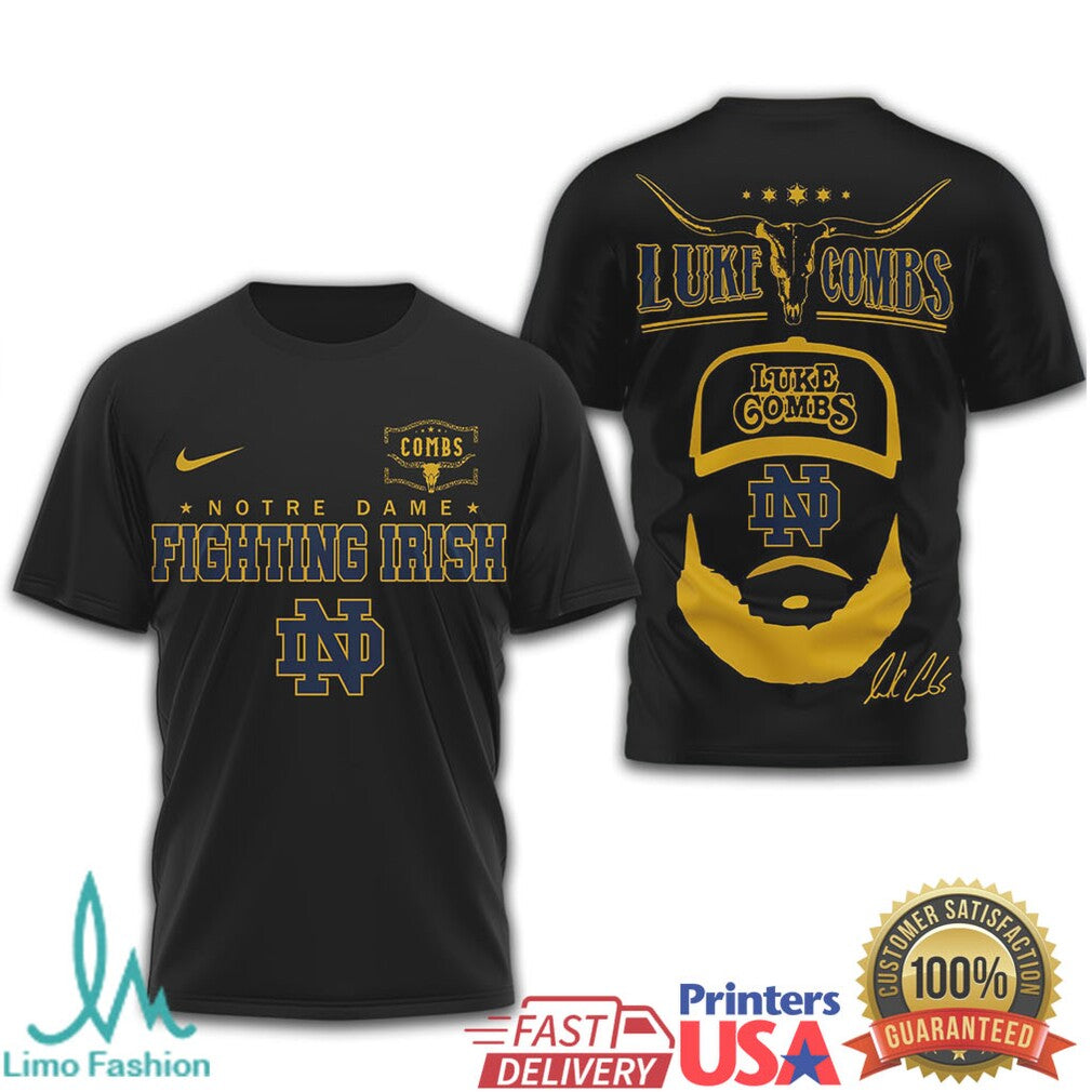 Luke Combs x Notre Dame Fighting Irish Collegiate Series T Shirt - Limotees LLC