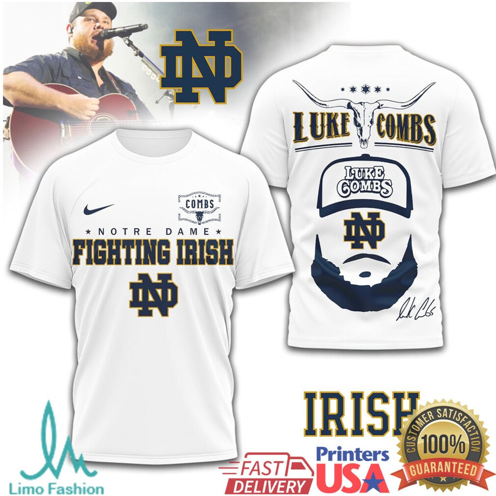 Luke Combs x Notre Dame Fighting Irish Collegiate Series T Shirt - Limotees LLC
