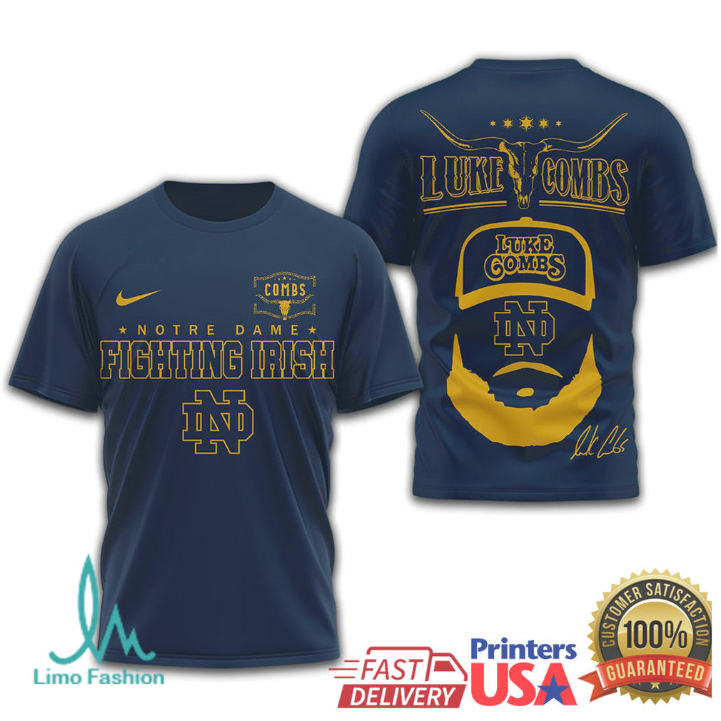 Luke Combs x Notre Dame Fighting Irish Collegiate Series T Shirt - Limotees LLC