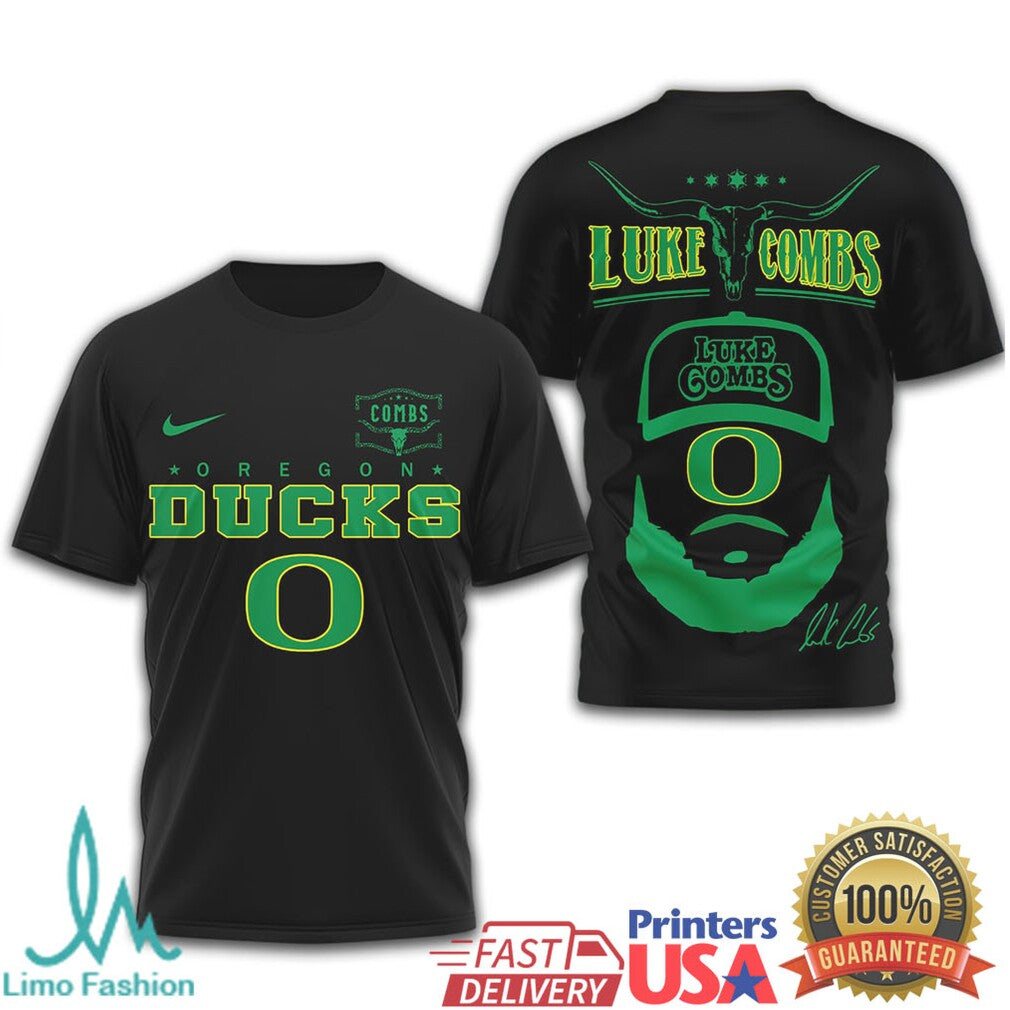 Luke Combs x Oregon Ducks NCAA Football Fan T Shirt - Limotees LLC