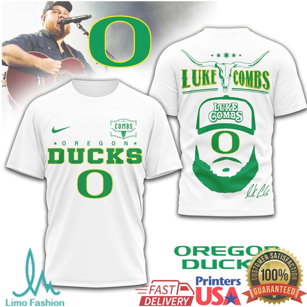 Luke Combs x Oregon Ducks NCAA Football Fan T Shirt - Limotees LLC