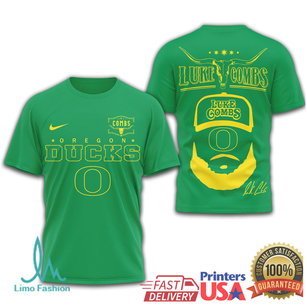 Luke Combs x Oregon Ducks NCAA Football Fan T Shirt - Limotees LLC