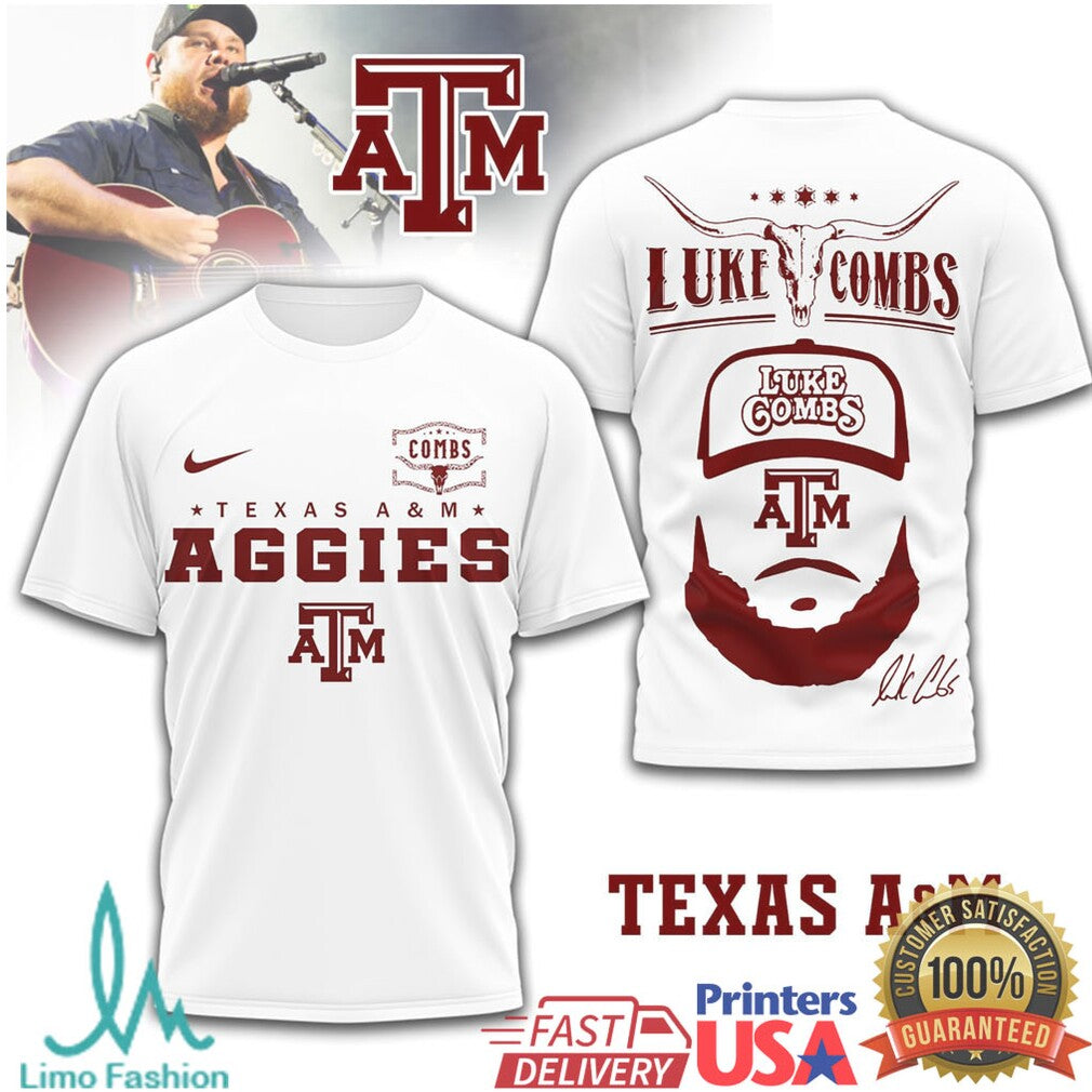 Luke Combs x Texas A&M Aggies Special Edition Country Fan T Shirt - Limotees LLC
