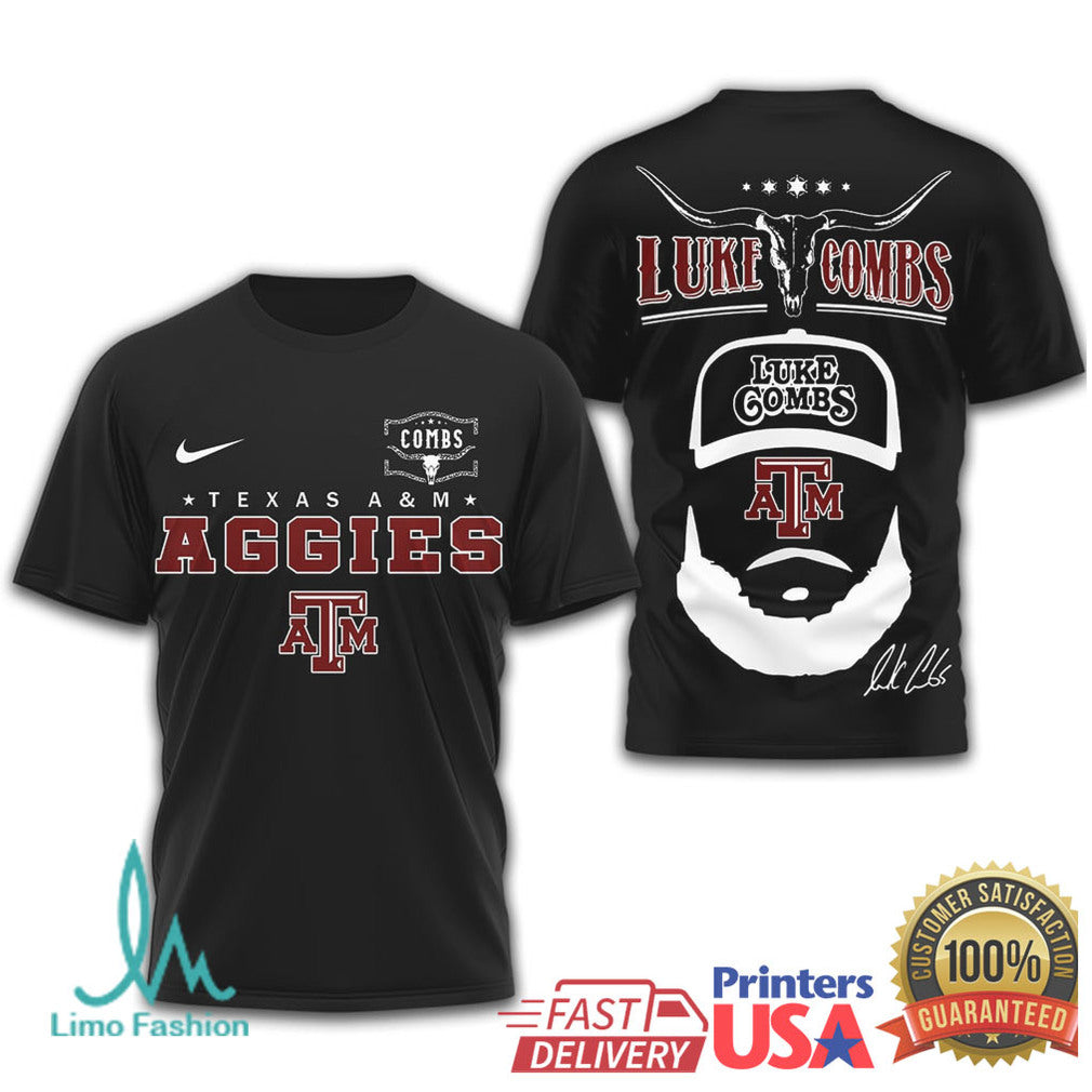 Luke Combs x Texas A&M Aggies Special Edition Country Fan T Shirt - Limotees LLC
