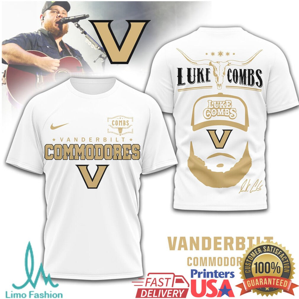Luke Combs x Vanderbilt Commodores NCAA Football Fan T Shirt - Limotees LLC