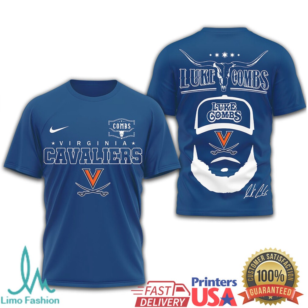 Luke Combs x Virginia Cavaliers NCAA Football Fan T Shirt - Limotees LLC