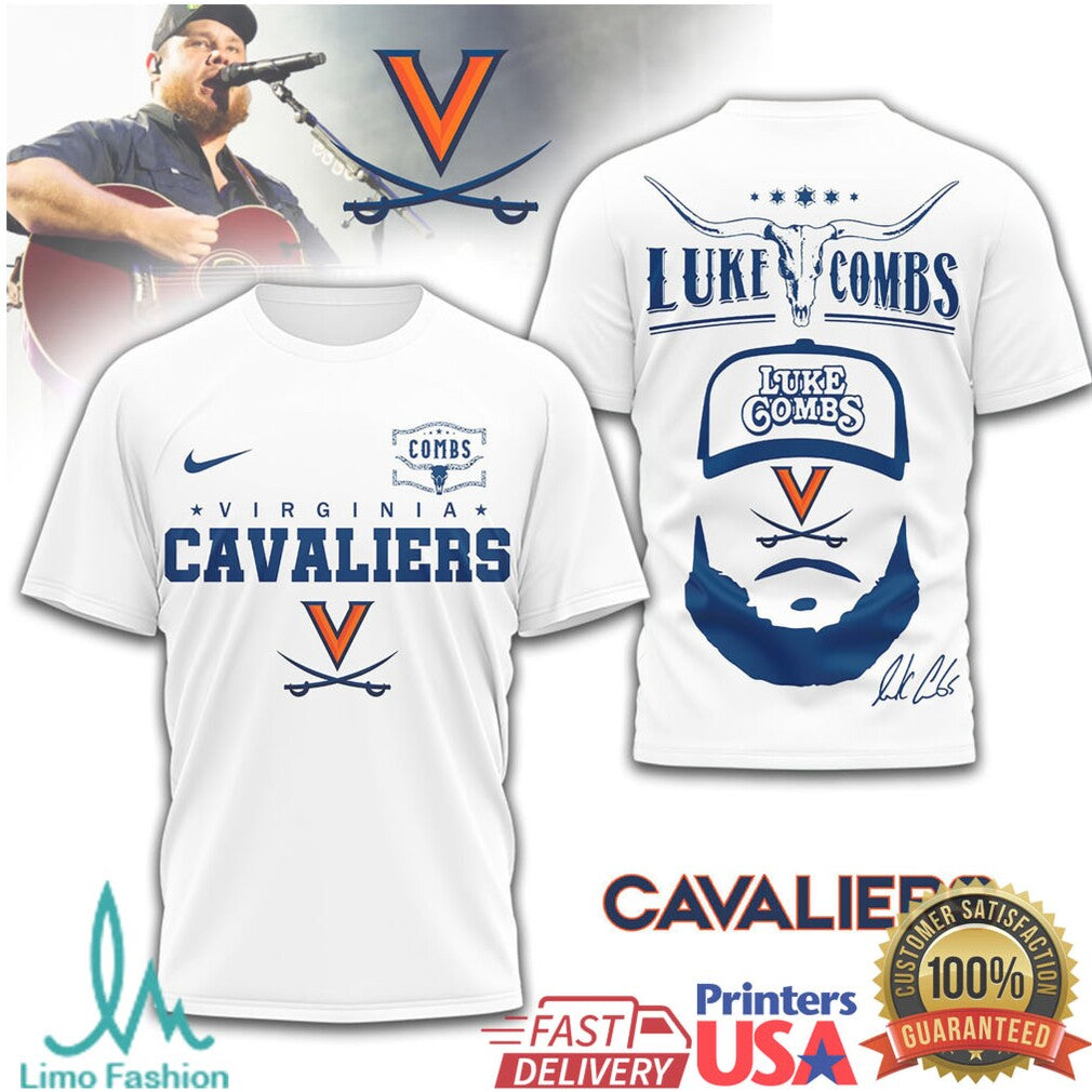 Luke Combs x Virginia Cavaliers NCAA Football Fan T Shirt - Limotees LLC