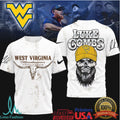 Luke Combs x West Virginia Mountaineers Skull Longhorn Graphic T Shirt - Limotees LLC
