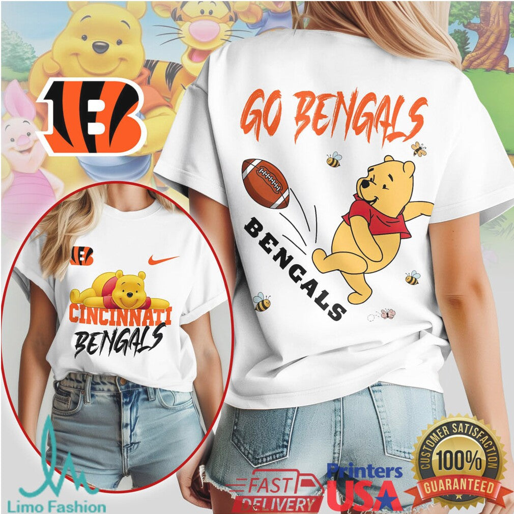 Cincinnati Bengals Official NFL Winnie The Pooh Go Shirt - Limotees LLC