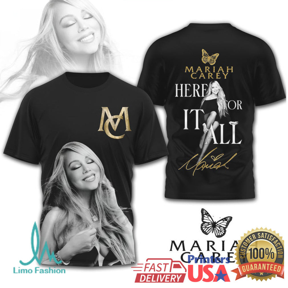 Mariah Carey “Here For It All” Signature Butterfly Graphic T Shirt - Limotees LLC
