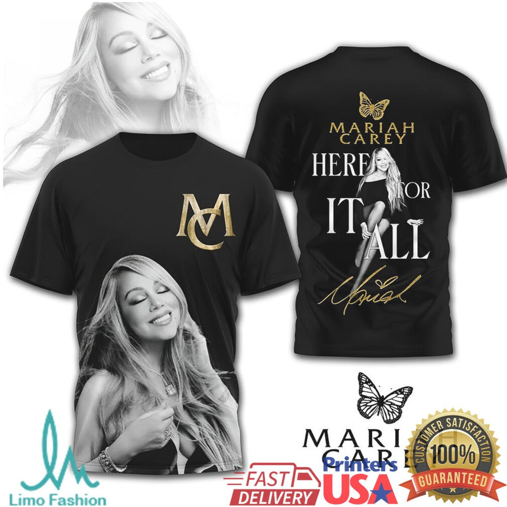 Mariah Carey “Here For It All” Signature Butterfly Graphic T Shirt - Limotees LLC