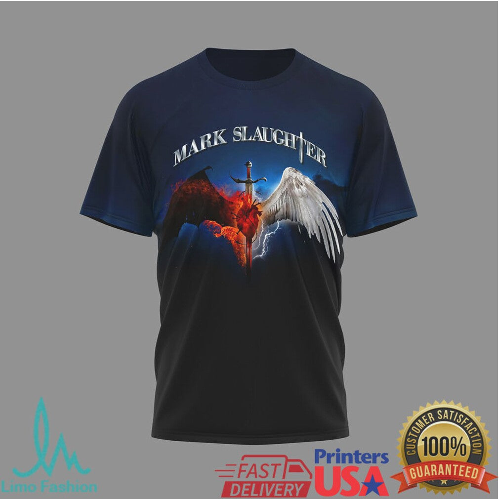 Mark Slaughter 2026 Tour Dates Angel and Demon Wing Graphic T Shirt - Limotees LLC