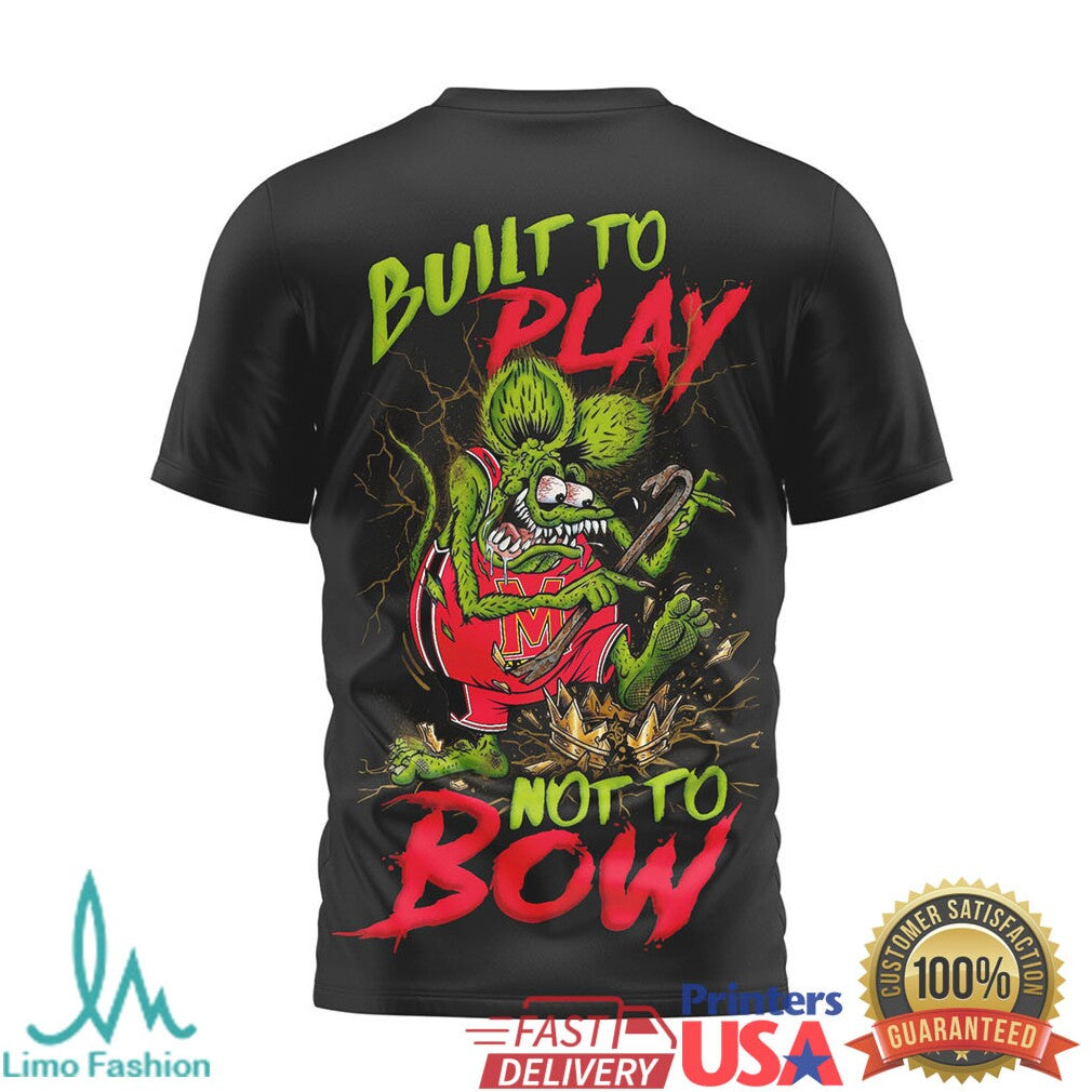 Maryland Terrapins Rat Fink Style Built To Play Not To Bow T Shirt - Limotees LLC