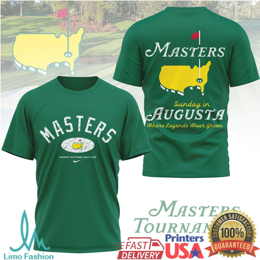 Masters Tournament Sunday in Augusta National Golf Club Vintage Graphic T Shirt - Limotees LLC
