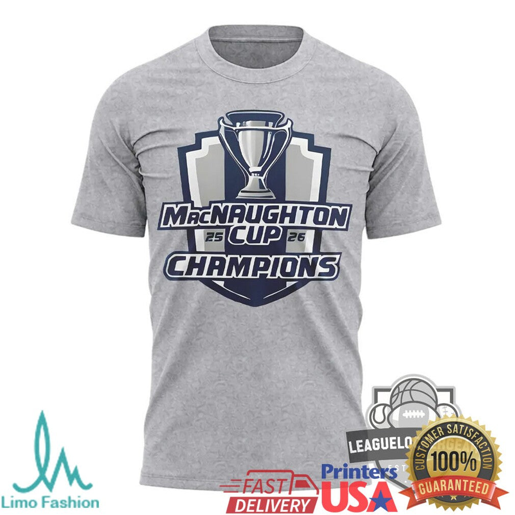 Mavericks Hockey McNaughton Cup 2025 2026 Champions Gray T Shirt - Limotees LLC