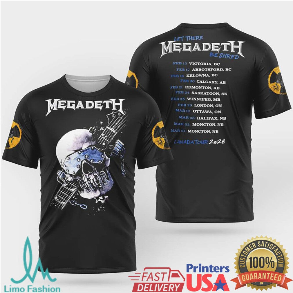 Megadeth Let There Be Shred Canada Tour 2026 T Shirt - Limotees LLC