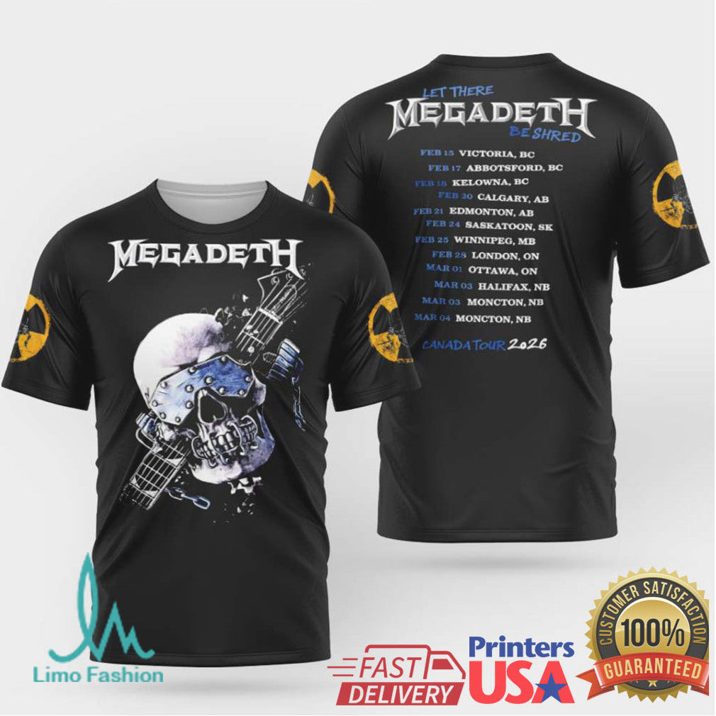 Megadeth Let There Be Shred Canada Tour 2026 T Shirt - Limotees LLC