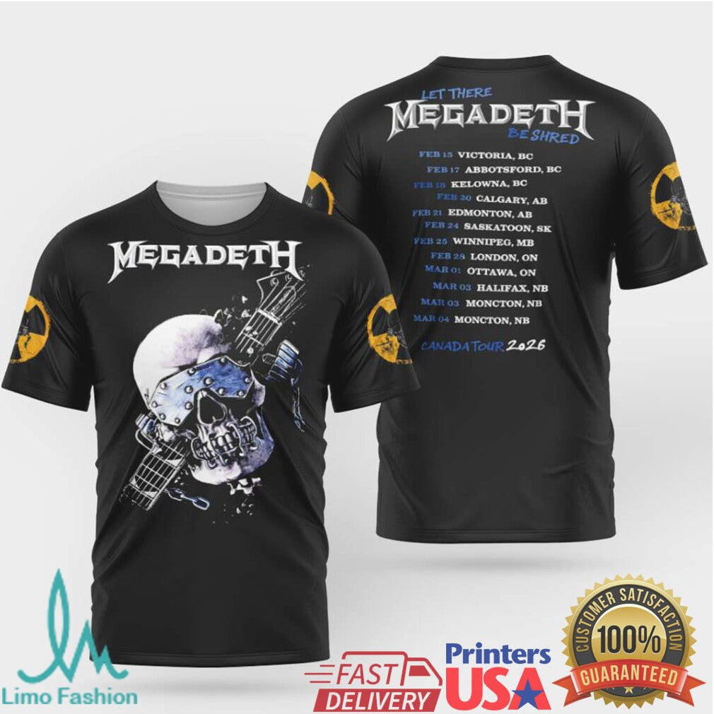 Megadeth Let There Be Shred Canada Tour 2026 T Shirt - Limotees LLC