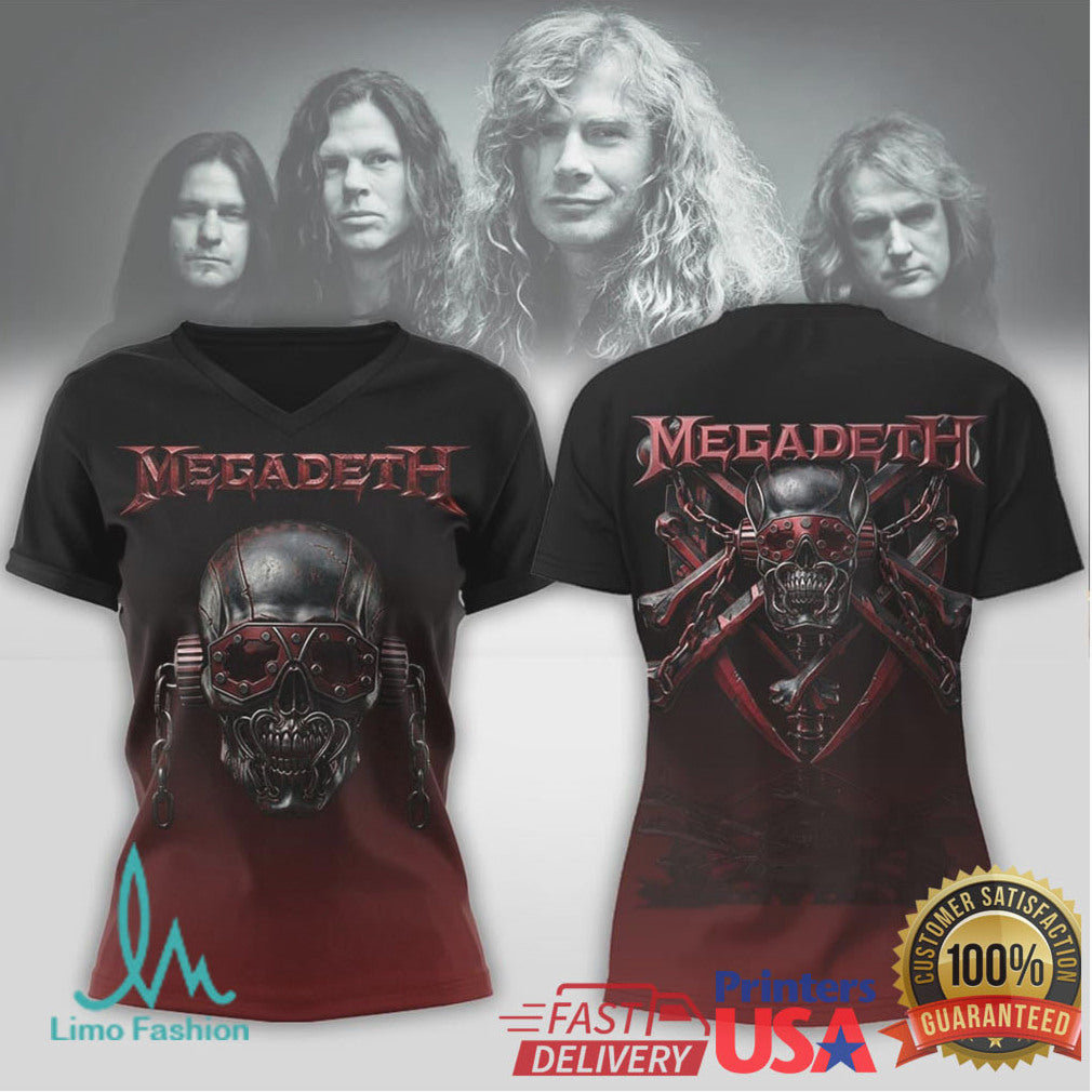 Megadeth Skull Logo Metal Band Graphic T Shirt - Limotees LLC