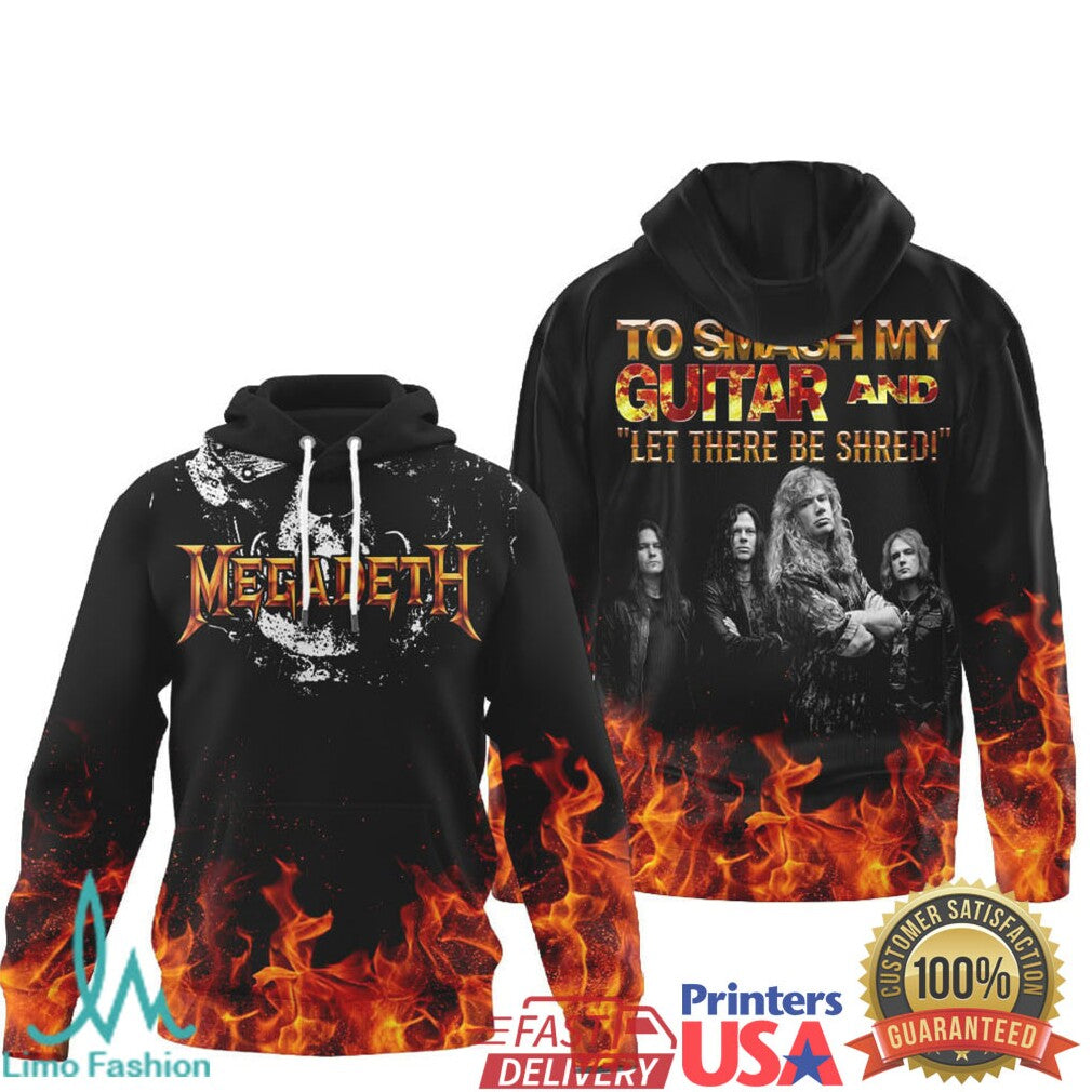 Megadeth To Smash My Guitar Let There Be Shred Flame Shirt - Limotees LLC