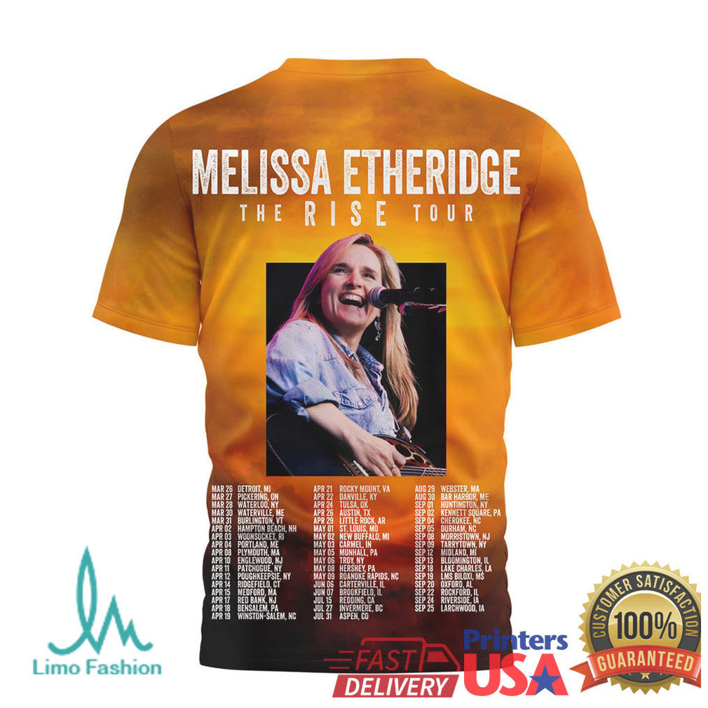 Melissa Etheridge The Rise Tour 2026 Concert Schedule Two Sided T Shirt