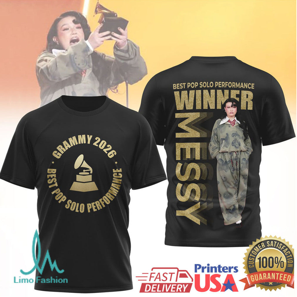Messy Grammy 2026 Best Pop Solo Performance Winner T Shirt - Limotees LLC