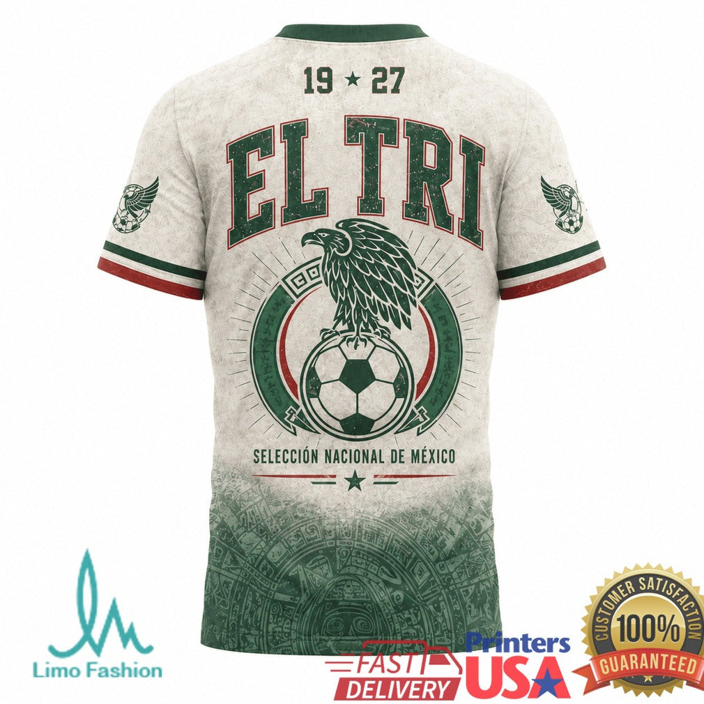 Mexico El Tri Seleccion Nacional 1927 Vintage Heritage Eagle 3D All Over Print T Shirt - Limotees LLC