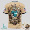 Miami Dolphins Bugs Bunny Football Cartoon Graphic Jersey T Shirt - Limotees LLC