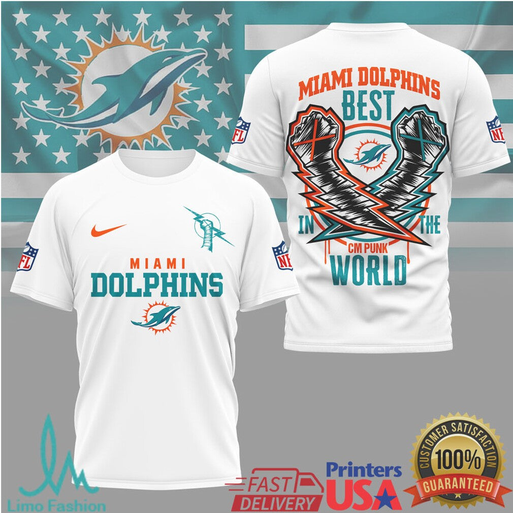 Miami Dolphins CM Punk Best In The World Sportswear T Shirt - Limotees LLC
