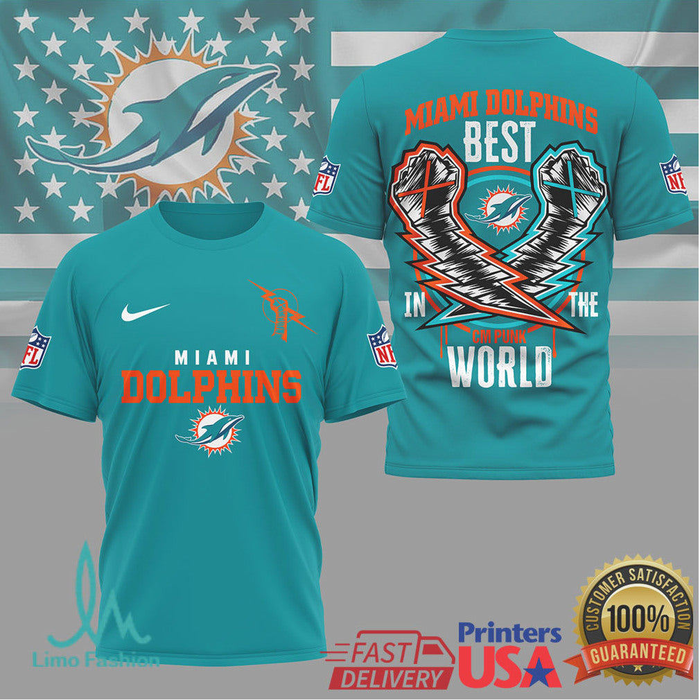 Miami Dolphins CM Punk Best In The World Sportswear T Shirt - Limotees LLC