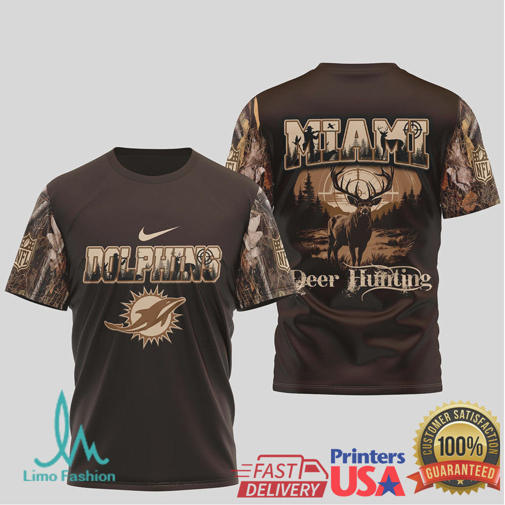 Miami Dolphins Deer Hunting Camo Nfl Tshirt Design - Limotees LLC