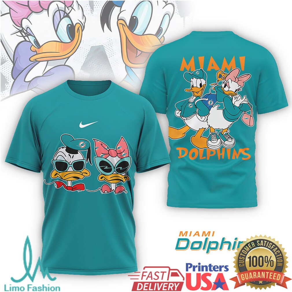 Miami Dolphins Donald & Daisy Duck Tropical Fan Apparel - Limotees LLC