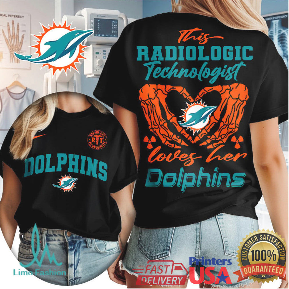 Miami Dolphins Football This Radiologic Technologist Loves Her Dolphins Women's Fan Medical Professional T Shirt - Limotees LLC
