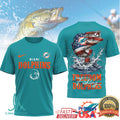 Miami Dolphins Freedom Fishing Bass American Flag T Shirt