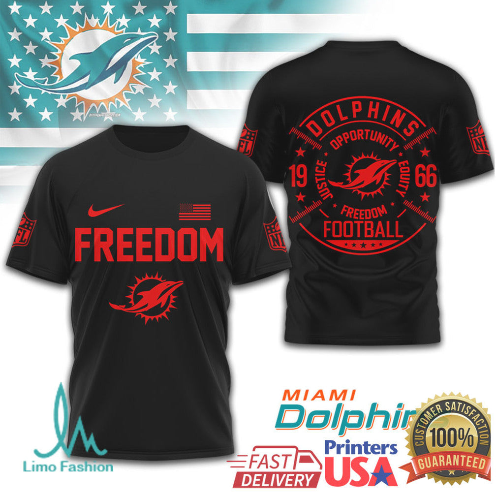 Miami Dolphins Freedom Football Justice Opportunity Equity T Shirt - Limotees LLC