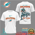Miami Dolphins “Go Fins” Dolphin Rider Football Graphic T Shirt