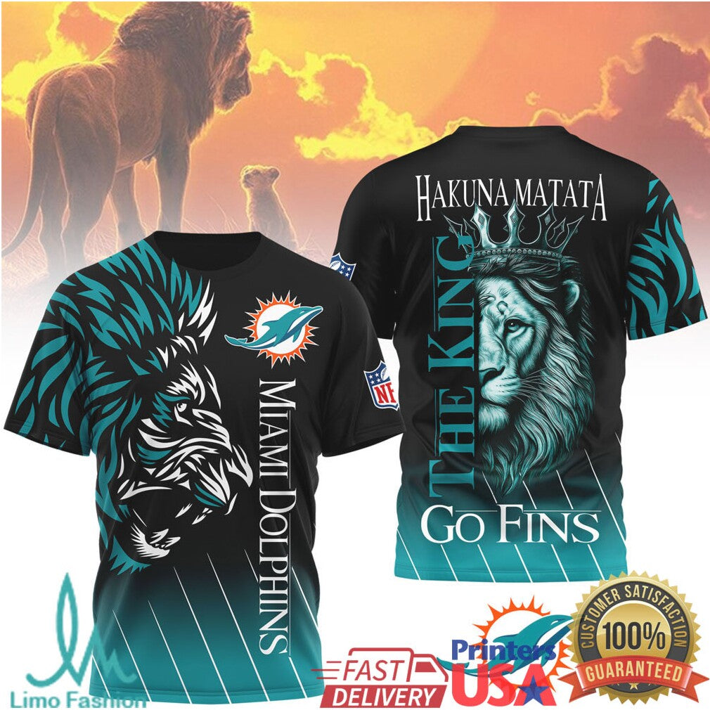 Miami Dolphins Hakuna Matata Lion King Go Fins NFL Fan T Shirt - Limotees LLC