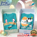 Miami Dolphins Happy Easter Snoopy Bunny Ears Graphic T Shirt - Limotees LLC