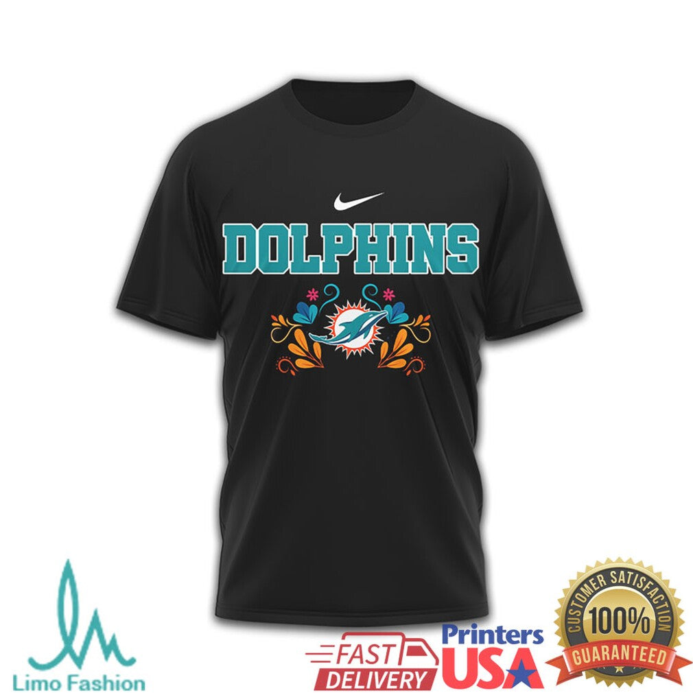 Miami Dolphins Hasta la Muerte Sugar Skull Day of the Dead T Shirt - Limotees LLC
