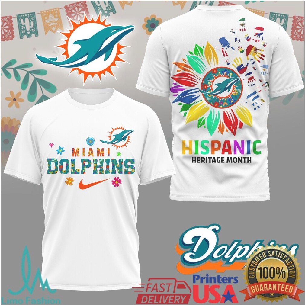 Miami Dolphins Hispanic Heritage Month Latin Heritage Fan Gear T Shirt - Limotees LLC