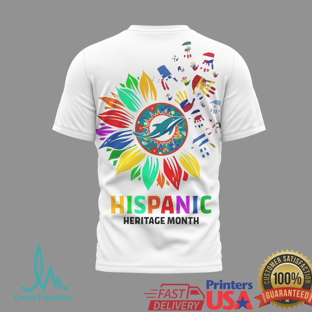 Miami Dolphins Hispanic Heritage Month Latin Heritage Fan Gear T Shirt - Limotees LLC