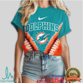 Miami Dolphins It Is In My DNA Aqua & Orange Graphic T Shirt - Limotees LLC