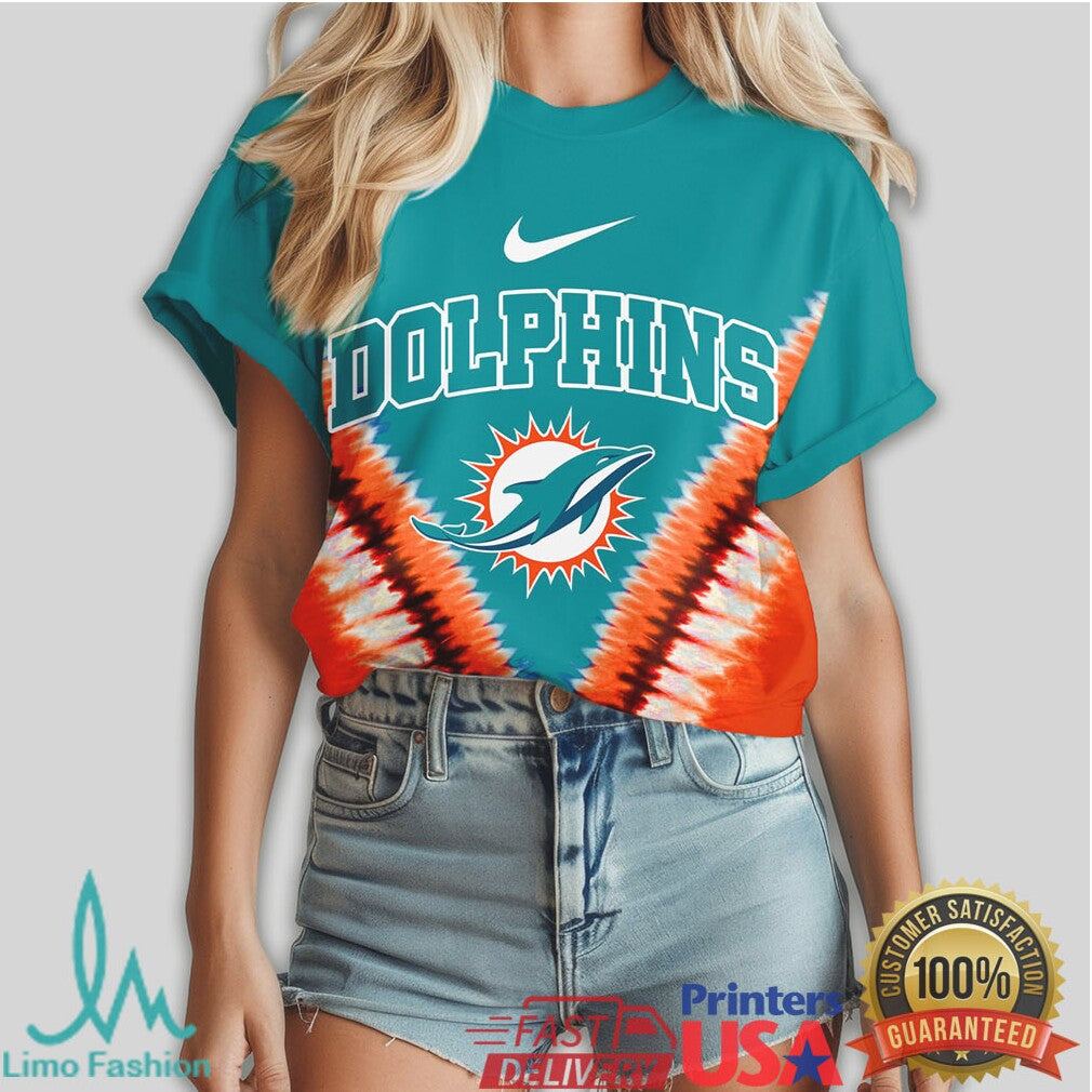 Miami Dolphins It Is In My DNA Aqua & Orange Graphic T Shirt - Limotees LLC