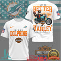 Miami Dolphins Life Is Better On A Harley Davidson Fans T Shirt - Limotees LLC