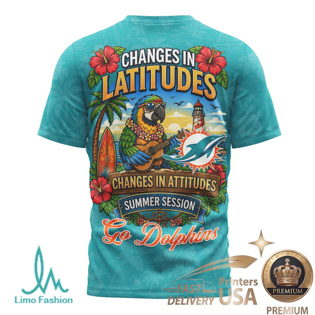 Miami Dolphins Margaritaville Changes In Latitudes Summer Session T Shirt